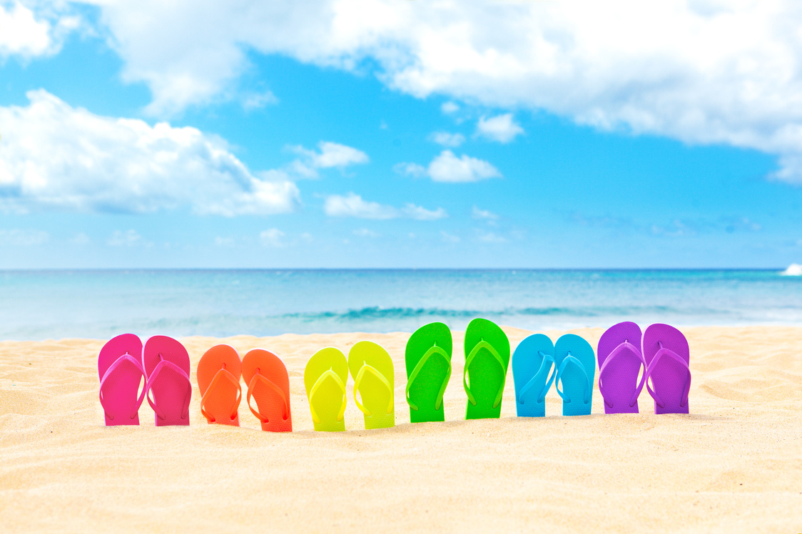 LGBT Community Rainbow Flip Flop Beach Vacation Party